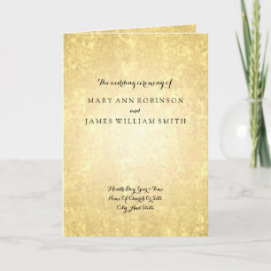Weddenprogramma Gold Foil look Stars Confetti Programma