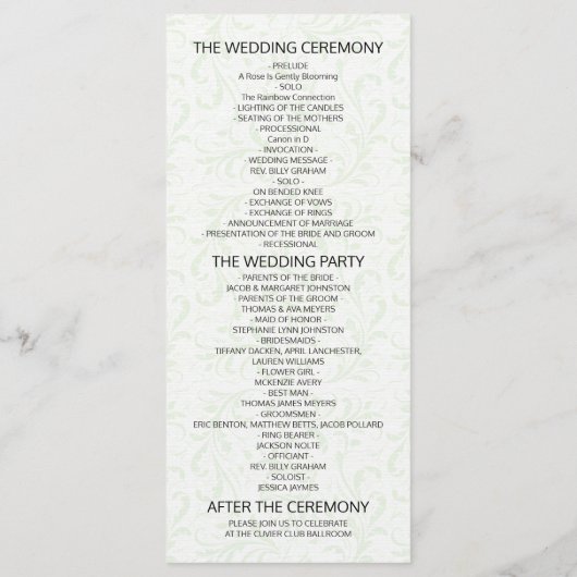 Weddenprogramma gouden anananappel programma (Achterkant)