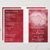 Weddenprogramma Modern Hearts Red (Voorkant / Achterkant)