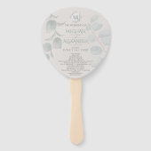 Weddenprogramma | Modern monogram Geometrisch stra Handwaaier (Voorkant)