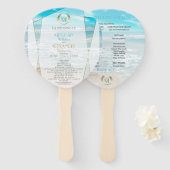 Weddenprogramma | Modern monogram Geometrisch stra Handwaaier (Voorkant en achterkant)