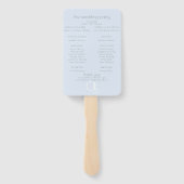 Weddenprogramma | Monogram Blue Gingham Floral Handwaaier (Achterkant)