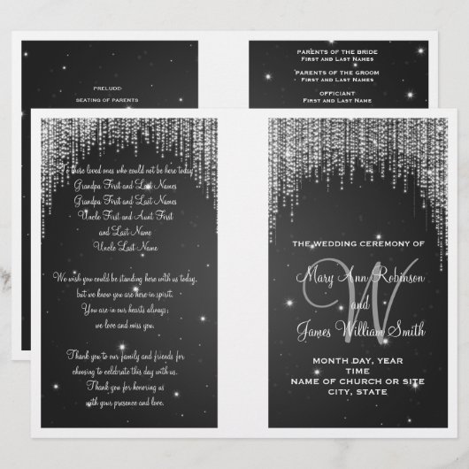 Weddenprogramma Night Dazzle Black (Voorkant / Achterkant)