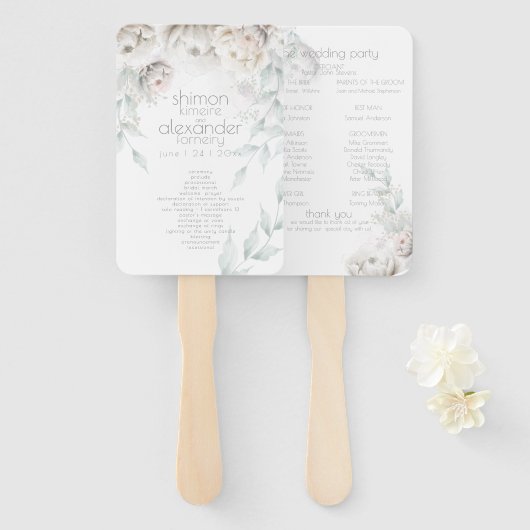 Weddenprogramma | Paaspestvolken voor Waterverf Handwaaier (Voorkant en achterkant)