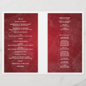 Weddenprogramma Romantic Paris Red (Achterkant)