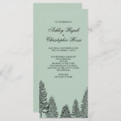 Weddenprogramma, Rustic Pine Tree - Groen Programma (Voorkant / Achterkant)
