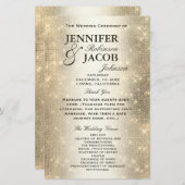 Weddenprogramma | Soft Gold Glitter-look (Voorkant / Achterkant)