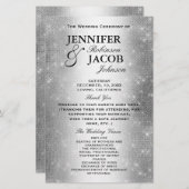 Weddenprogramma | Soft Silver Glitter-look (Voorkant / Achterkant)