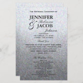 Weddenprogramma | Soft Silver Glitter-look (Voorkant / Achterkant)