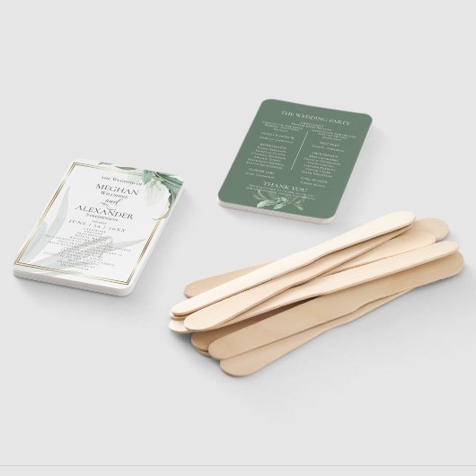 Weddenprogramma | Tropische olievlek Handwaaier (Niet-gemonteerd)