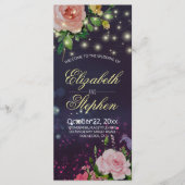 Weddenprogramma's Chic Floral Paarse String Lights Programma (Voorkant)