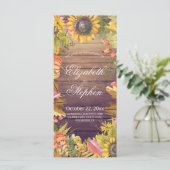 Weddenprogramma's herfst Maple Leaves Pumpkins Woo Programma (Staand voorkant)