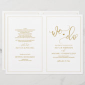 Weddenprogramma's Modern Bounce Calligrafie Gold (Voorkant / Achterkant)