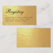 Weddenregistratie Faux Gold Foil Elegant Script En Informatiekaartje (Voorkant / Achterkant)