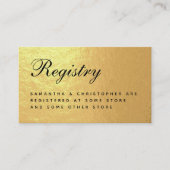 Weddenregistratie Faux Gold Foil Elegant Script En Informatiekaartje (Voorkant)