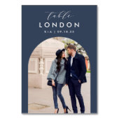 Weddenreisbestemming Foto en naam Kaart (Voorkant)