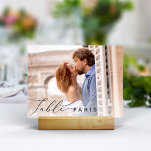 Weddenreisbestemming Foto en naam Kaart