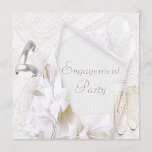 Weddenrennen en champagne Glasses Engagement Party Kaart