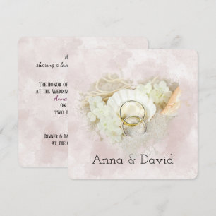 Weddenrennen in Seashell strand Heart Kaart