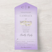 Weddenrennen Modern Lavender Dinner All In One Uitnodiging (Binnen)