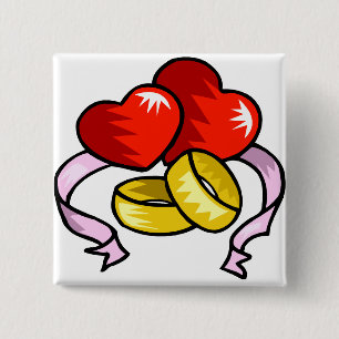 Weddenrennen onder hart vierkante button 5,1 cm