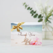 Weddenrennen op het strand Hartelijk dank2 Bedankkaart (Staand voorkant)