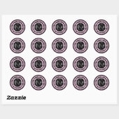 Weddenroze Damask Monogram Initiaal Sticker (Vel)