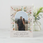 Weddenschap 1 waterverf botanische bloemen save the date (Staand voorkant)