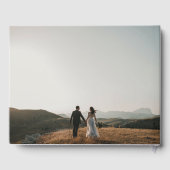 Weddenschap 2 Foto Memory Love Script Wedding Gastenboek (Achterkant)