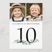 Weddenschap 2 Foto's Greenery Table Number 5x7 Sig Kaart (Achterkant)