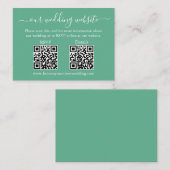 Weddenschap 2 QR RSVP Details Neo Mint Green Informatiekaartje (Voorkant / Achterkant)