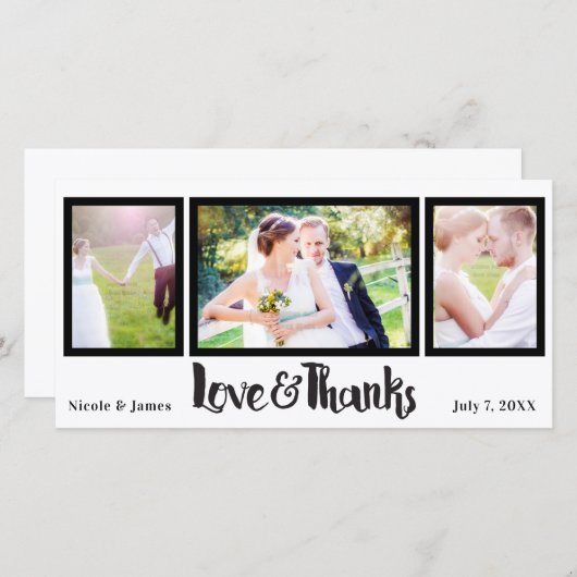 Weddenschap 3 Foto's en Bedankt script Hartelijk d (Voorkant / Achterkant)