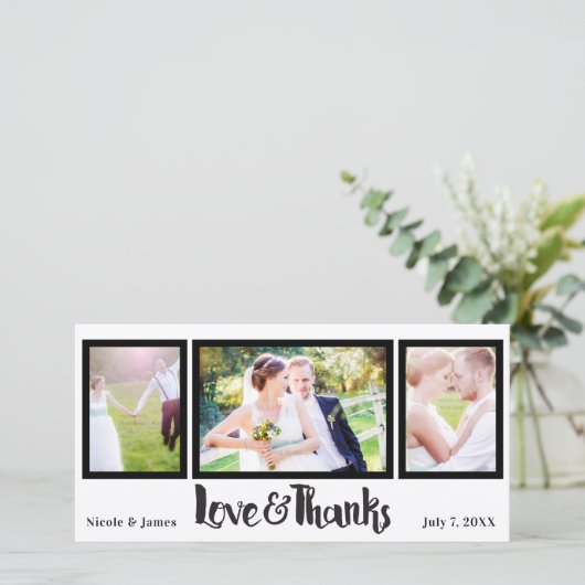 Weddenschap 3 Foto's en Bedankt script Hartelijk d (Staand voorkant)