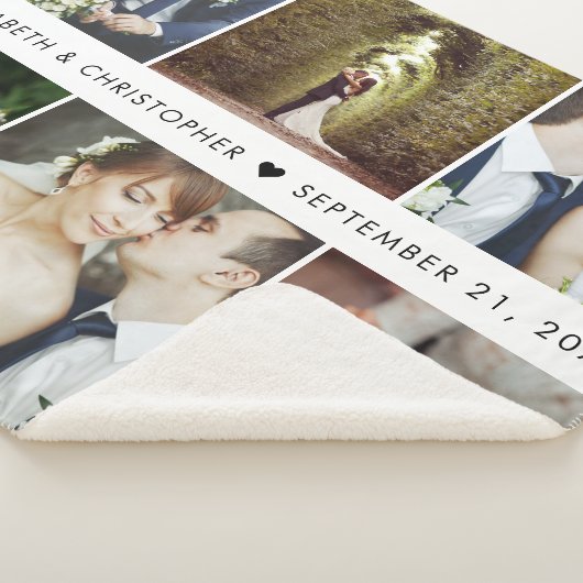 Weddenschap 6 Square Photo Collage Sherpa Deken (3/4)
