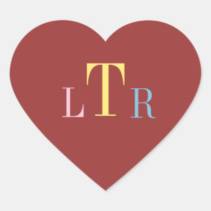 Weddenschap Aangepaste monogram envelop Hart Sticker