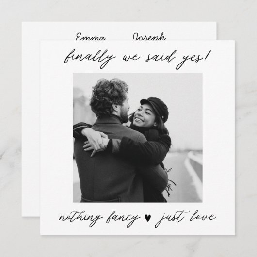 Weddenschap Aankondiging "Niets fancy gewoon liefd (Voorkant / Achterkant)