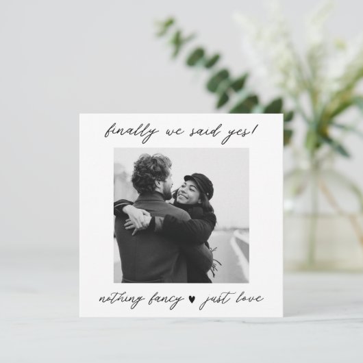 Weddenschap Aankondiging "Niets fancy gewoon liefd (Staand voorkant)