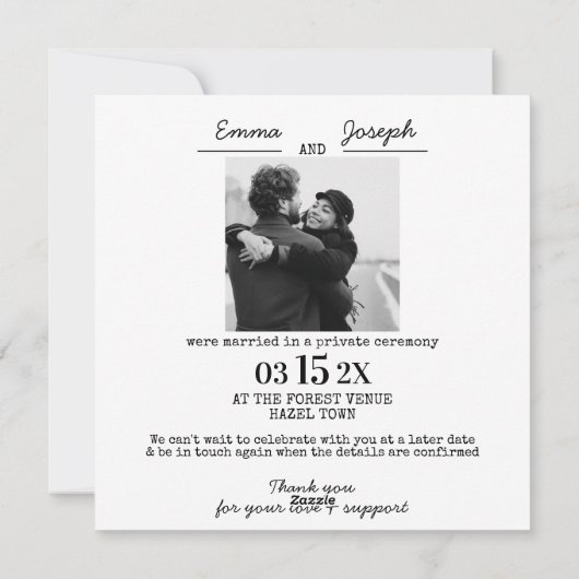 Weddenschap Aankondiging "Niets fancy gewoon liefd (Achterkant)