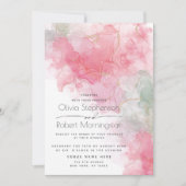 Weddenschap Abstracte alcohol Roos en mint Kaart (Voorkant)