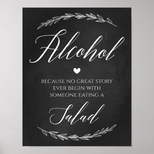 Weddenschap - Alcohol Wedding Chalkboard Poster (Voorkant)