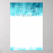 Weddenschap aqua blauw groen abstract blanco tabel poster (Voorkant)