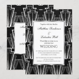 Weddenschap Art Deco Black en White Kaart