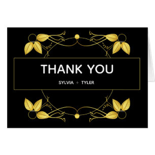 Weddenschap Art Deco Gold Black Leaf Hartelijk dan