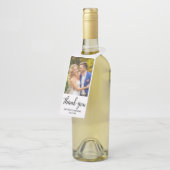 Weddenschap Bedankt Bride en Groom foto Flessenhanger (Schuin)