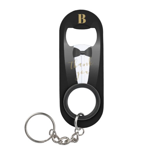 Weddenschap Bedankt Bridesman Sleutelhanger Bottle Mini Flessenopener (Voorkant)