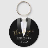 Weddenschap Bedankt Bridesman Tuxedo Sleutelhanger (Voorkant)