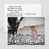 Weddenschap bedankt briefkaart, liefde en bedankt briefkaart (Voorkant / Achterkant)