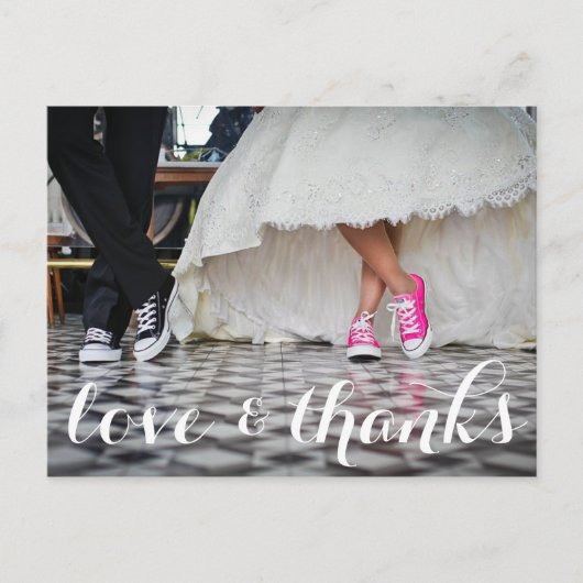 Weddenschap bedankt briefkaart, liefde en bedankt briefkaart (Voorkant)