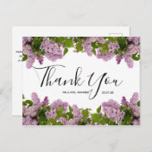 Weddenschap Bedankt | Briefkaart Paars Floral Scri (Voorkant / Achterkant)