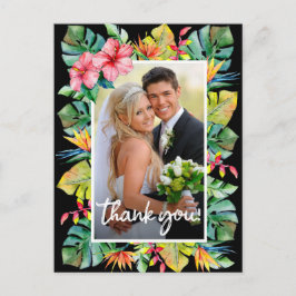 Weddenschap Bedankt | Foto met tropische rand Briefkaart